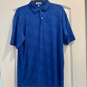 Peter Millar blue performance breathable fabric polo. Regular fit